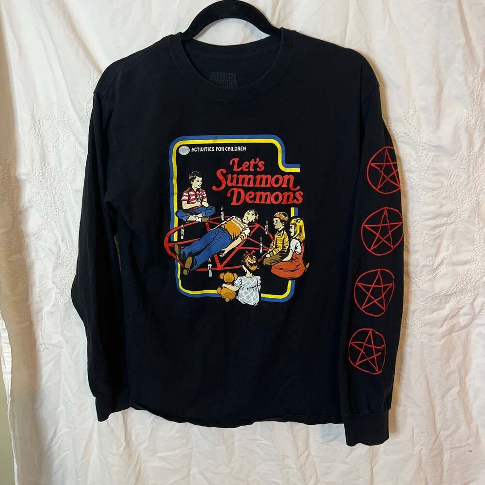 Steven Rhodes Let's Summon Demons Long Sleeve Graphic T-Shirt